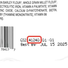 Baby Cereal lot code